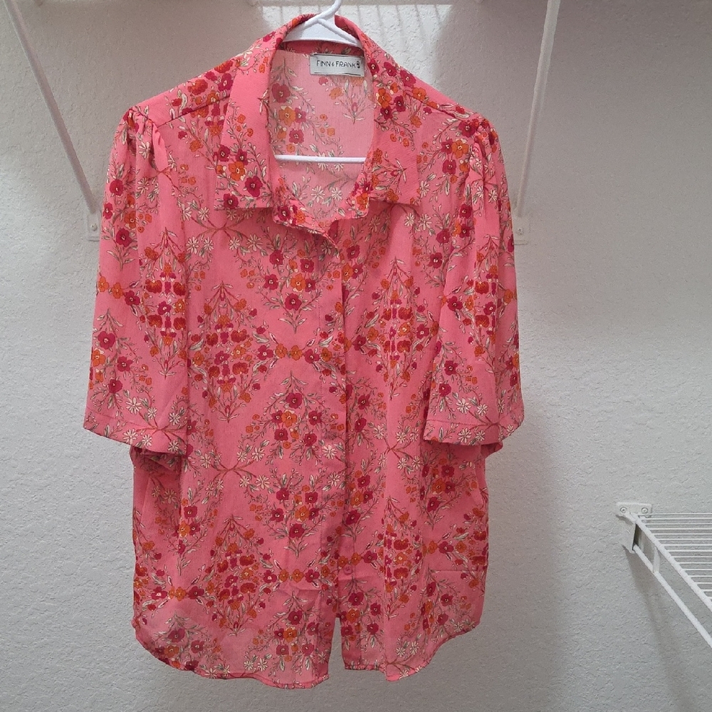 Floral Pink Button Down Shirt